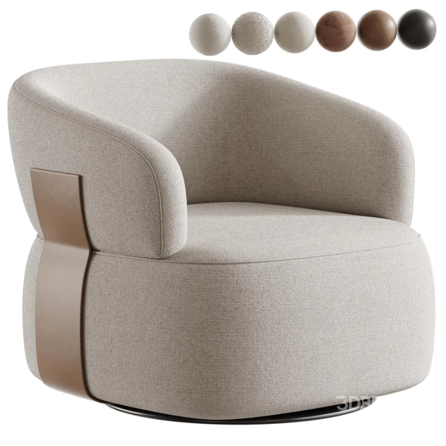 Hillip 360 Rotation Modern Barrel Chair Image 1
