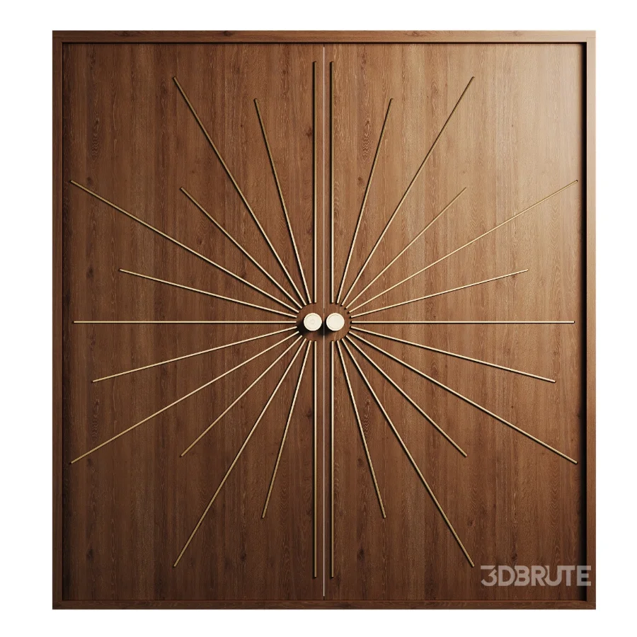 Modernist entry walnut doors collection Image 1
