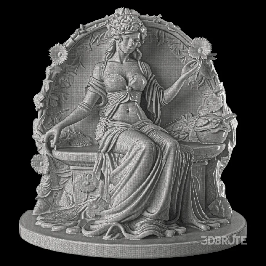 Art Nouveau Goddess with Floral Swan Image 6