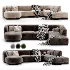 Naduvi Miley Velvet Right Cremekleurig Sofa - Thumbnail 6