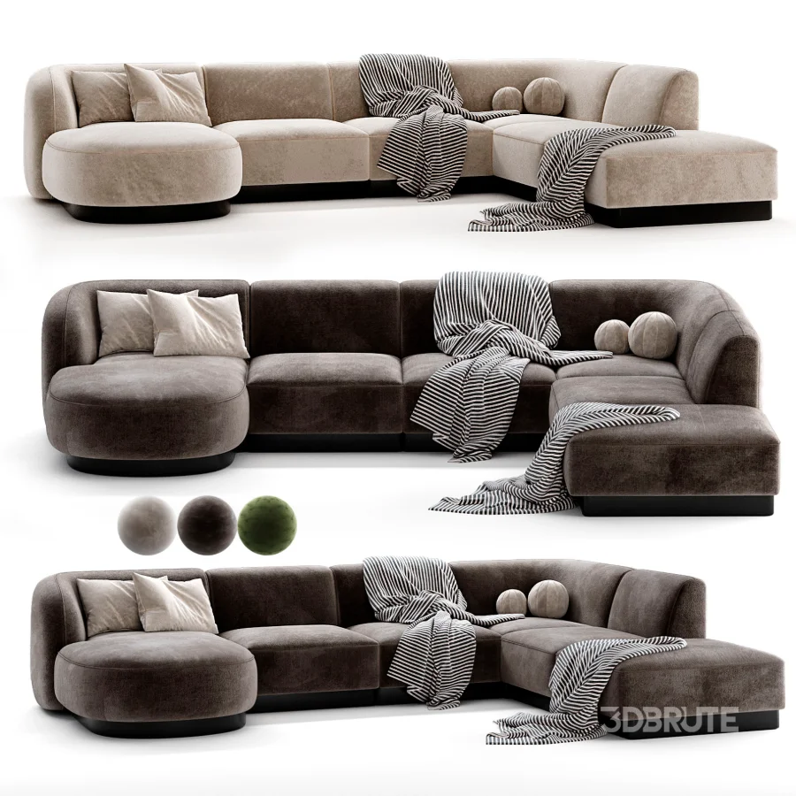 Naduvi Miley Velvet Right Cremekleurig Sofa Image 6