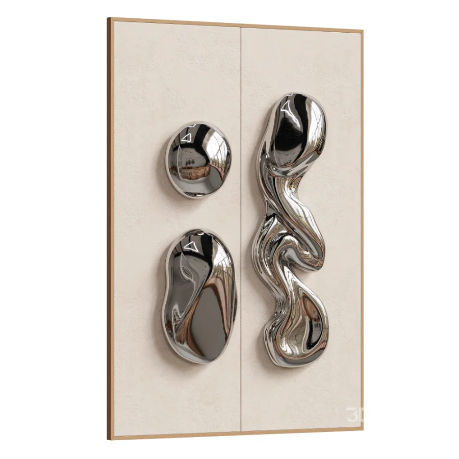 Chrome Bubble Wall Decor V15 Image 1