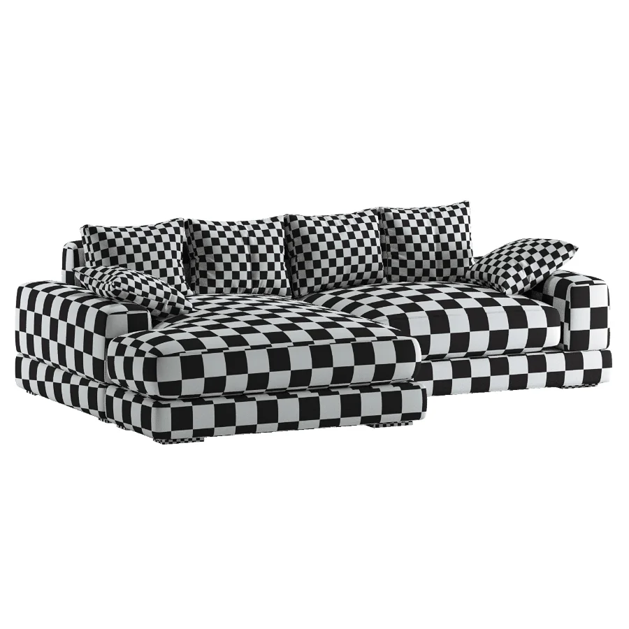 White L Shaped Deep Sofa Image 7