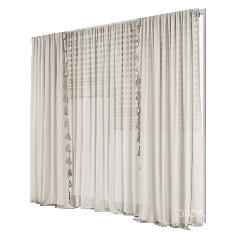 Silk and Cotton Curtain Set 127 Image 1