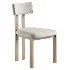 Black walnut solid wood Upholstered Dining Chair And Akira Fluted Round Wooden Table - Thumbnail 2
