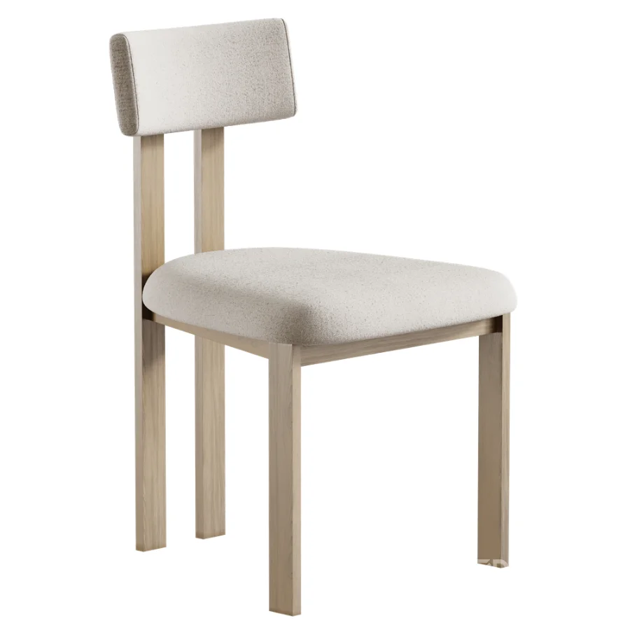 Black walnut solid wood Upholstered Dining Chair And Akira Fluted Round Wooden Table Image 2