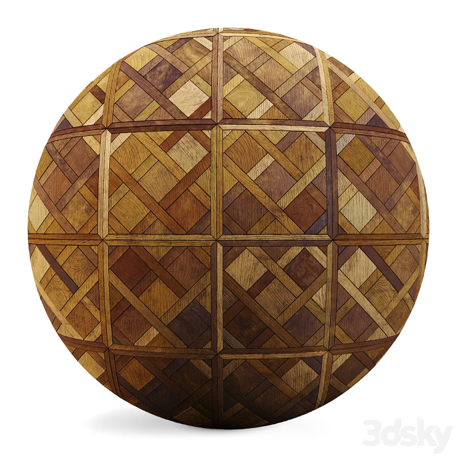 FB22 PBR Parquet floor and wooden mosaic 4K Image 5