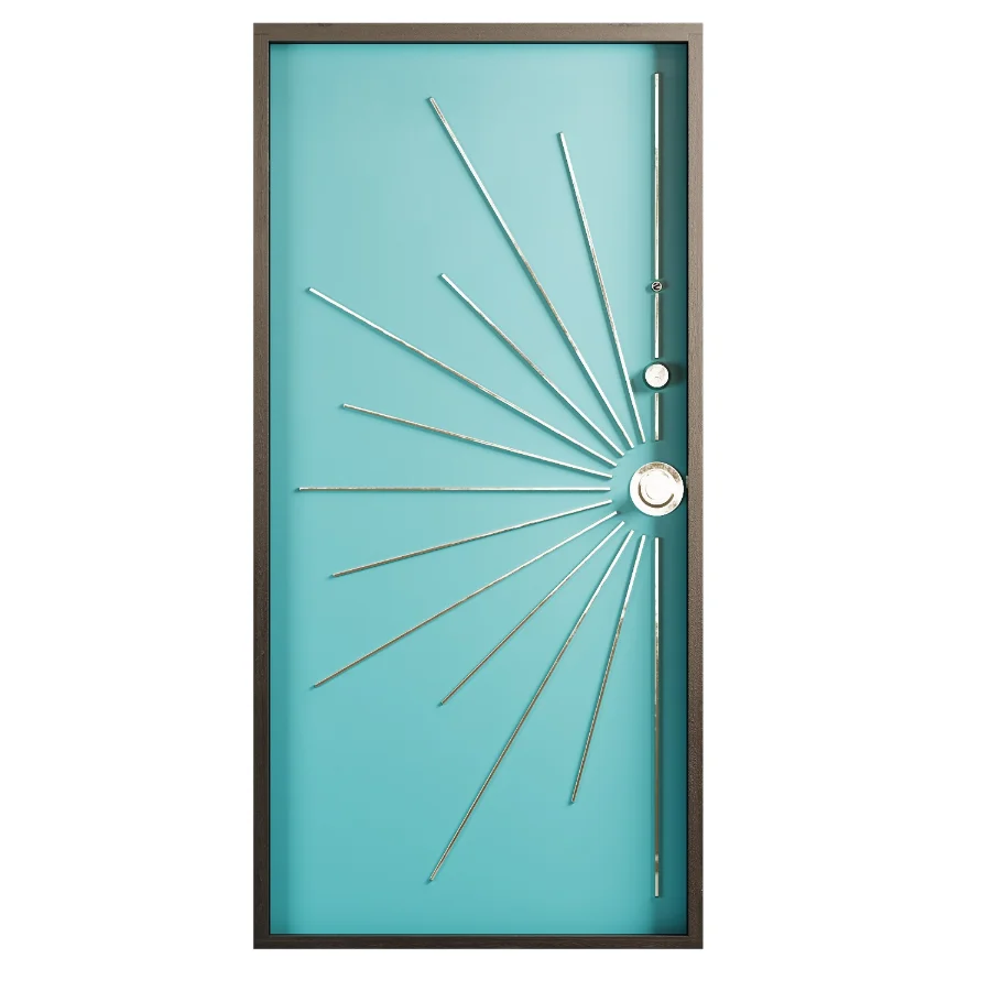 Modernist entry walnut doors collection Image 3