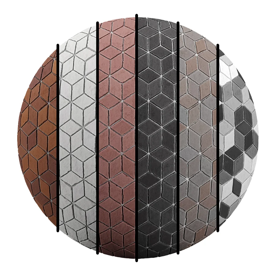 FB23 Brick material in one design and 6 different colors 4K Image 1