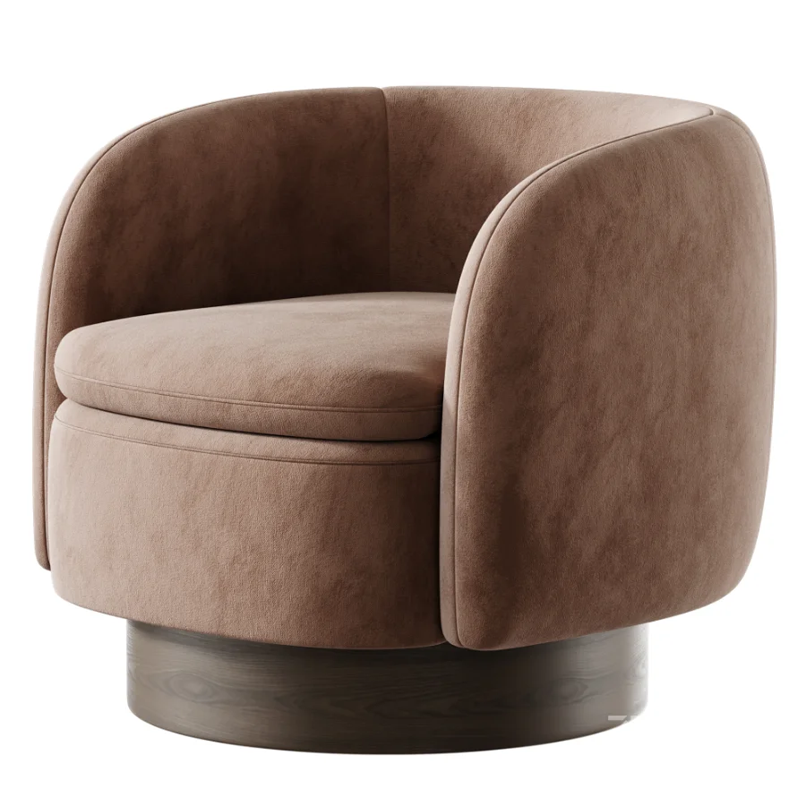 Muir Oxblood Velvet Swivel Chair Image 4
