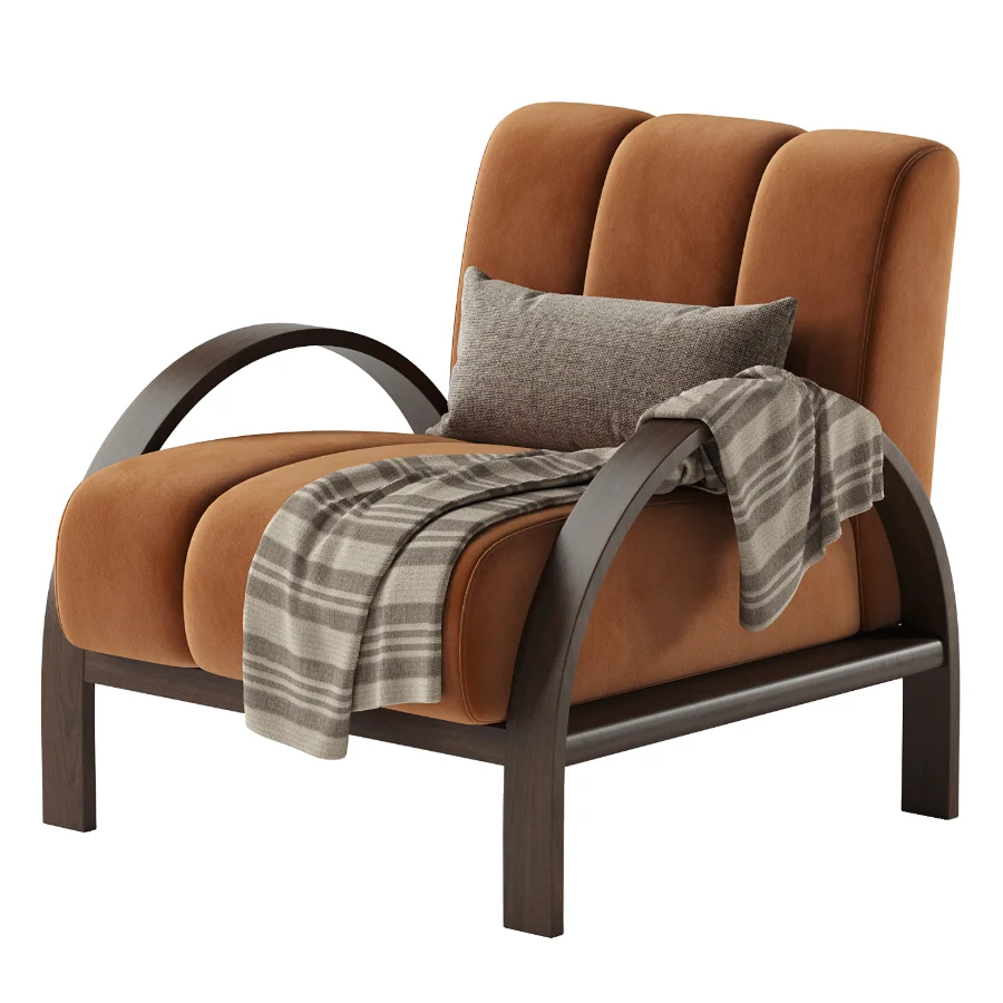 Boucle Ash Wood Accent Chair Image 4
