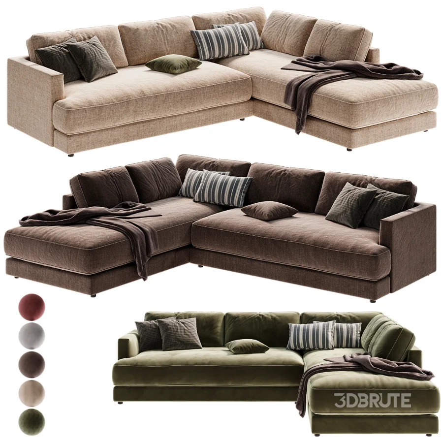 Haven 2 Piece Bumper Chaise Sectional Image 3