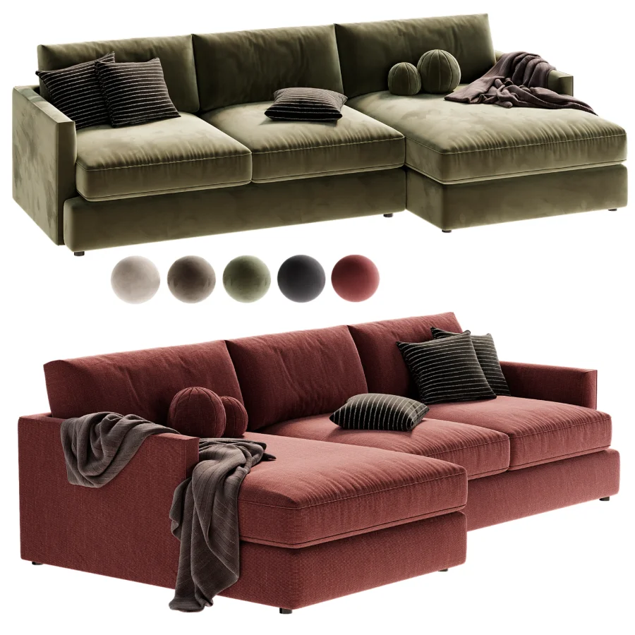 Lounge Deep 2 Piece Sectional Sofa with Chaise Lounge Image 6
