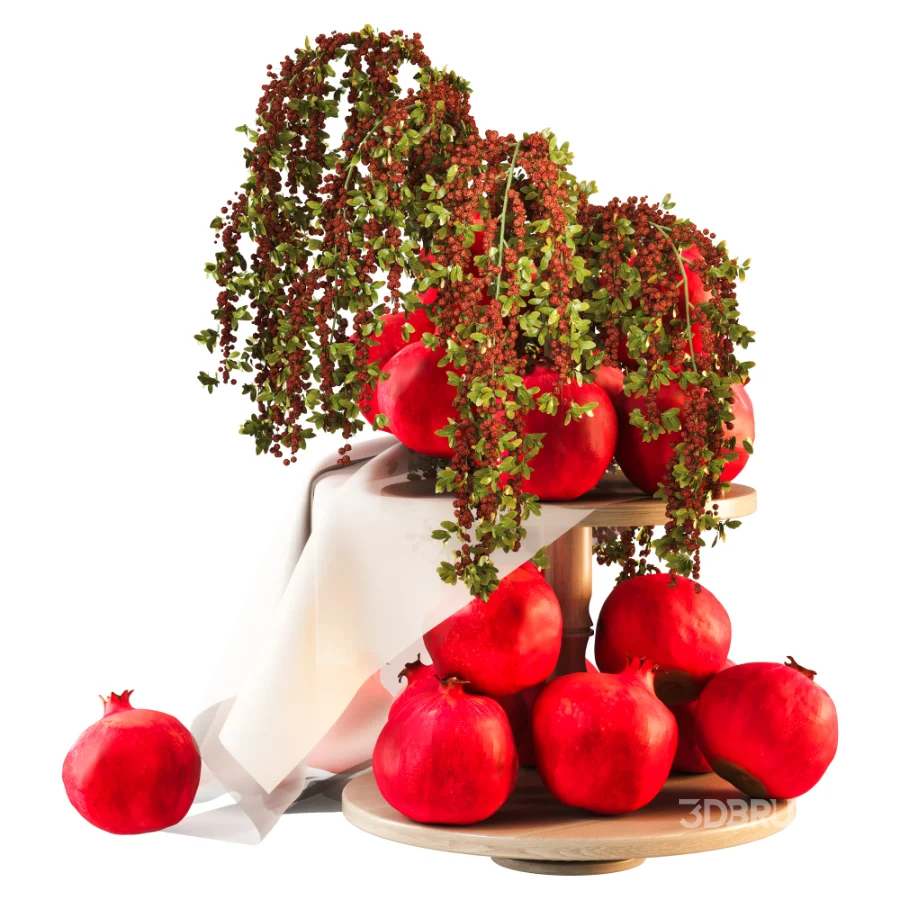 Pomegranate Cascade Fruit & Floral Arrangement Image 1