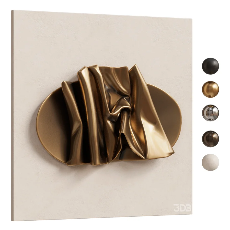 Wall Art Sculpture Modern Folded Brass Metal 25 Image 4