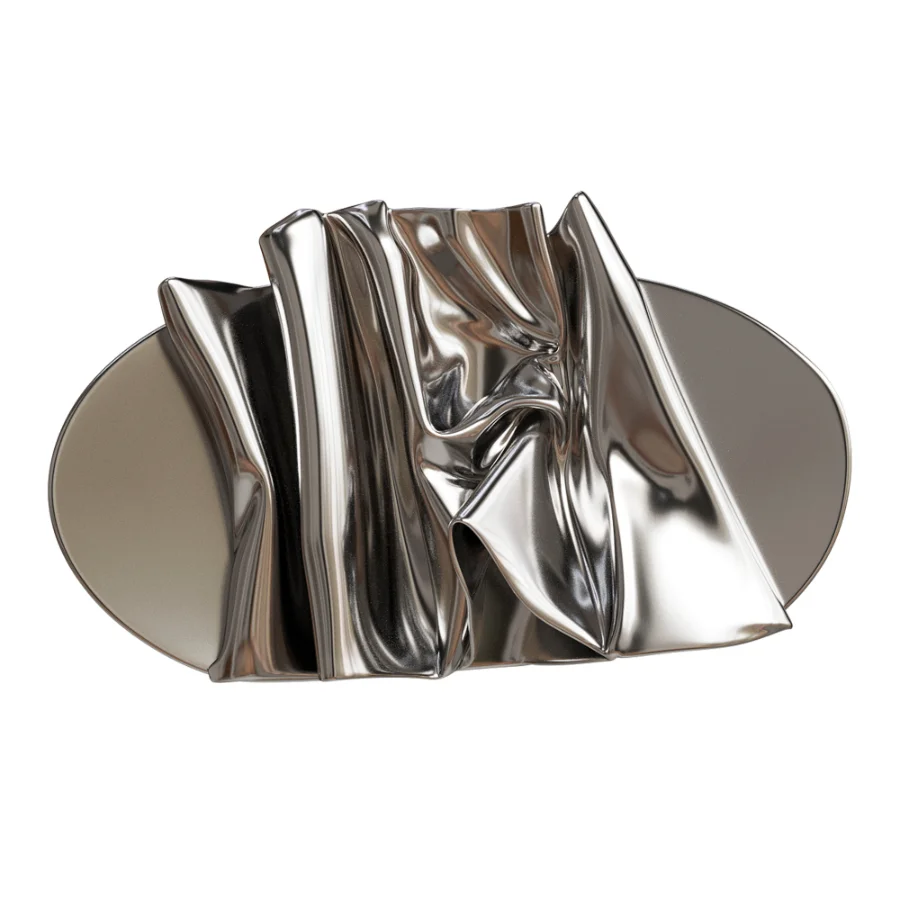 Wall Art Sculpture Modern Folded Brass Metal 25 Image 1