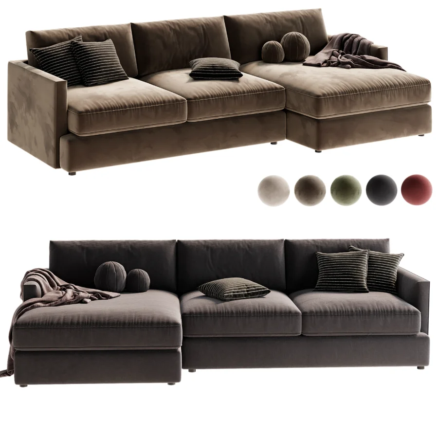 Lounge Deep 2 Piece Sectional Sofa with Chaise Lounge Image 5