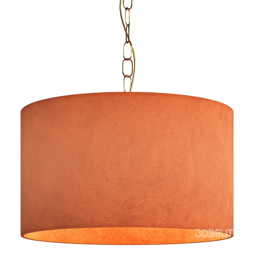 Brass Linen Fabric Pendant Lamp Image 3