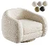Laszlo Caramel Brown Leather Swivel Chair - Thumbnail 1