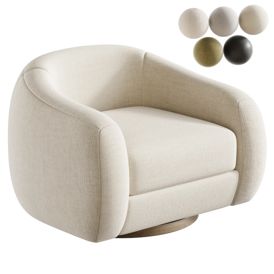 Laszlo Caramel Brown Leather Swivel Chair Image 1