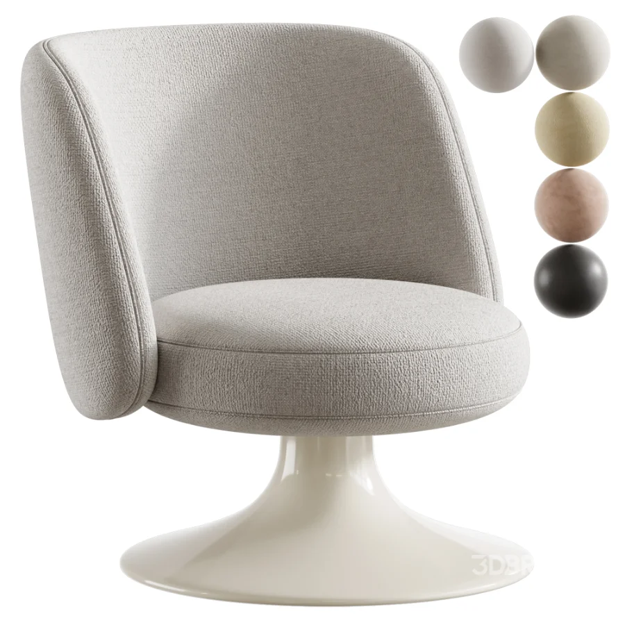Armchair with 180 swivel movement with return Image 4