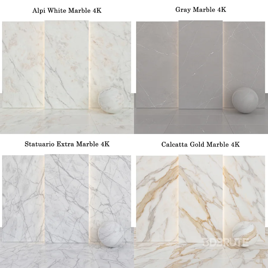 Stone 152 (Statuario Extra, Calacatta, Alpi, Gray) Image 6