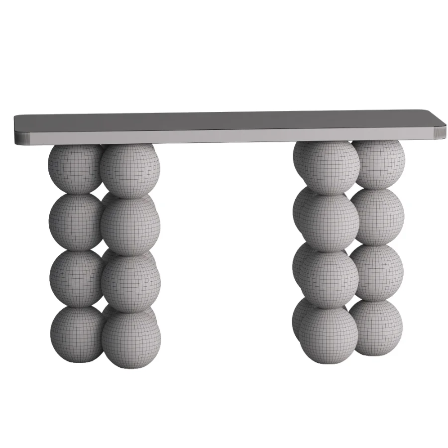 Natural Limestone Pearl Shape Base Console Table Image 5