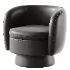 Wide Upholstered Tweed Swivel Barrel Accent ArmChair 360 - Thumbnail 3
