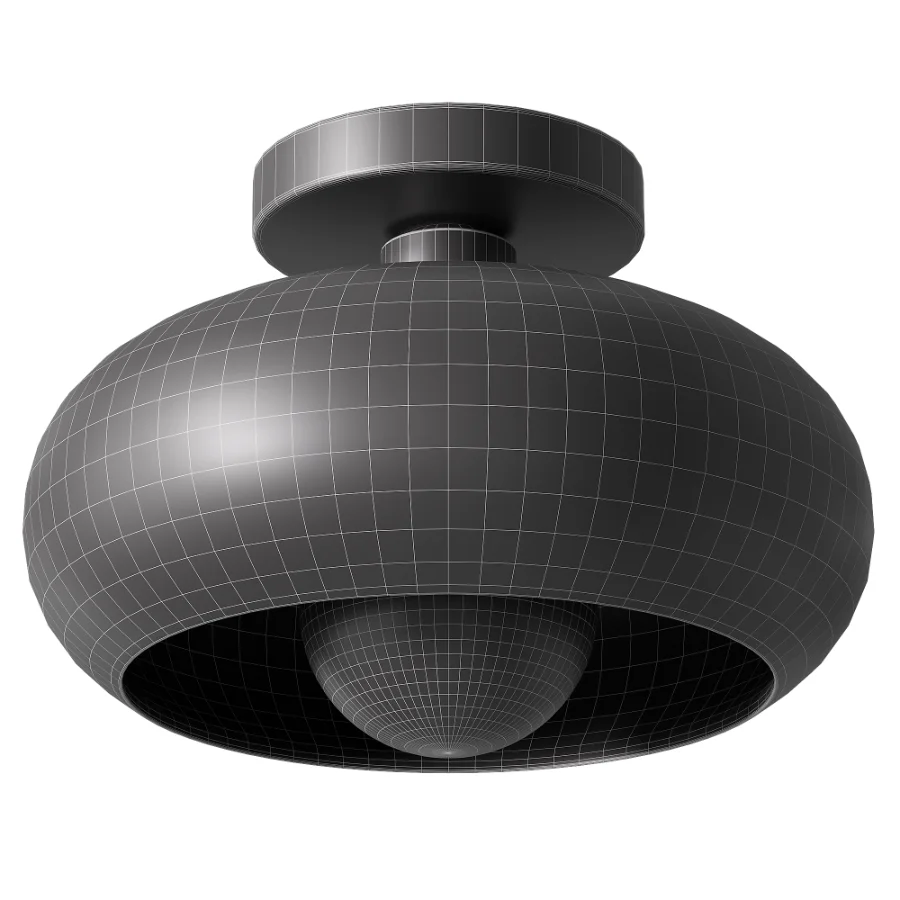 French Bauhaus Cream Ceiling Light Image 1