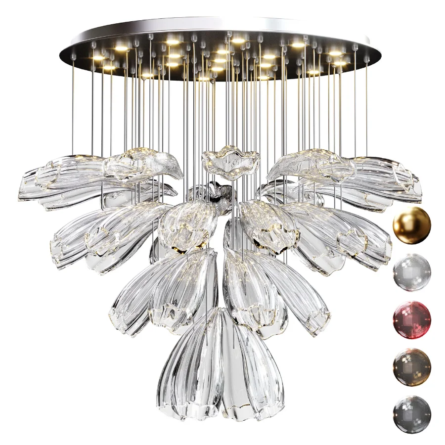 Italian_Designer_Petal_Glass_Pendant_Lights Image 4