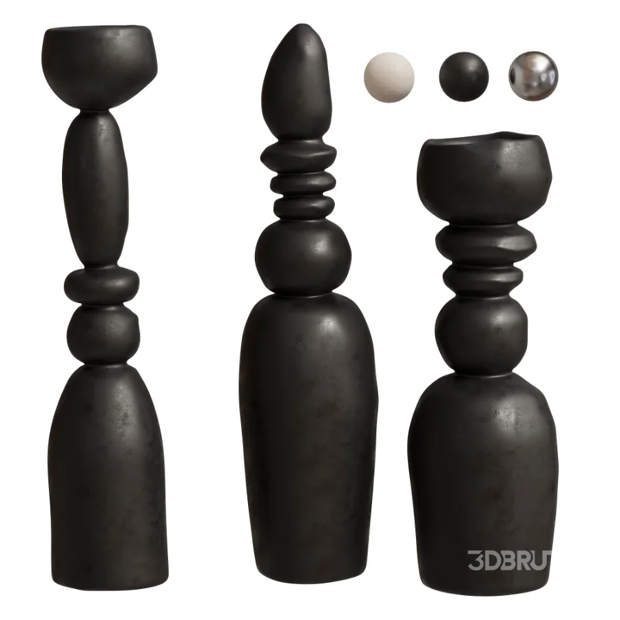Floor Sculpture Set Vases Image 1
