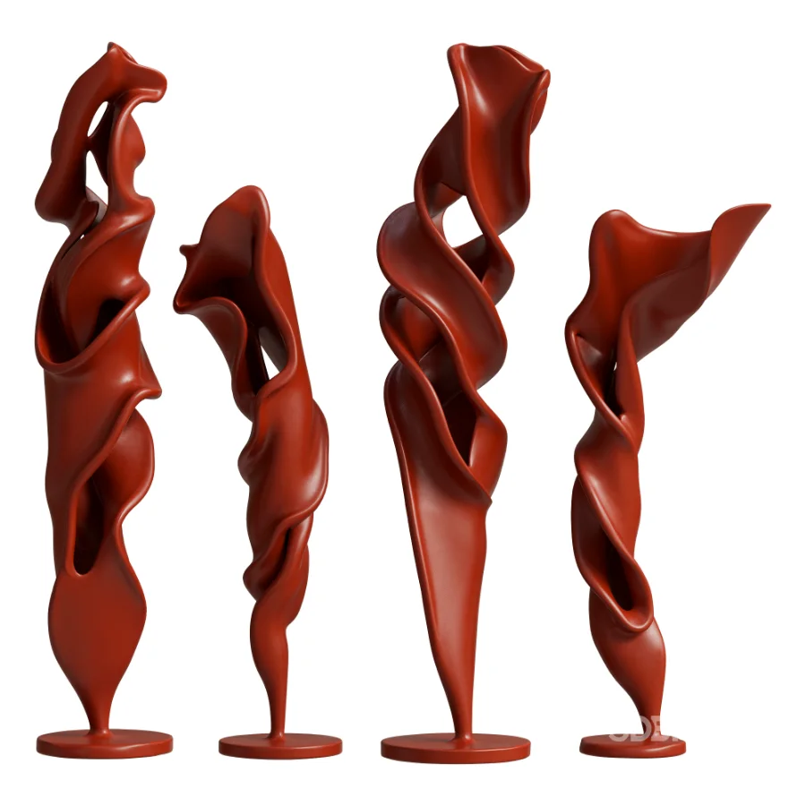 Plaster Floor Statues Organic Spiral Wave Image 3
