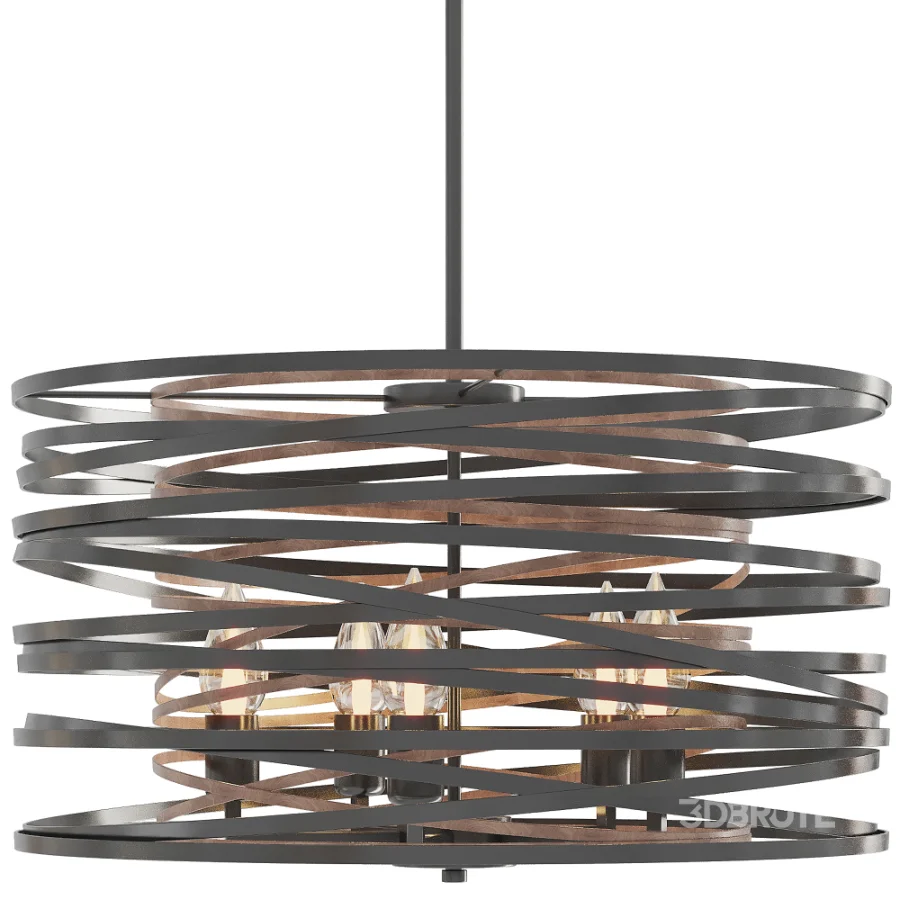 Walnut Metal Cage Design Light Image 2