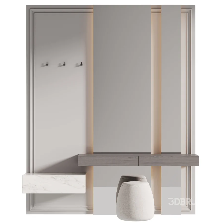 Modern Hallway Console Table with Mirror Image 1