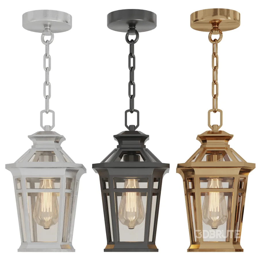 Black Outdoor Pendant Light Image 1