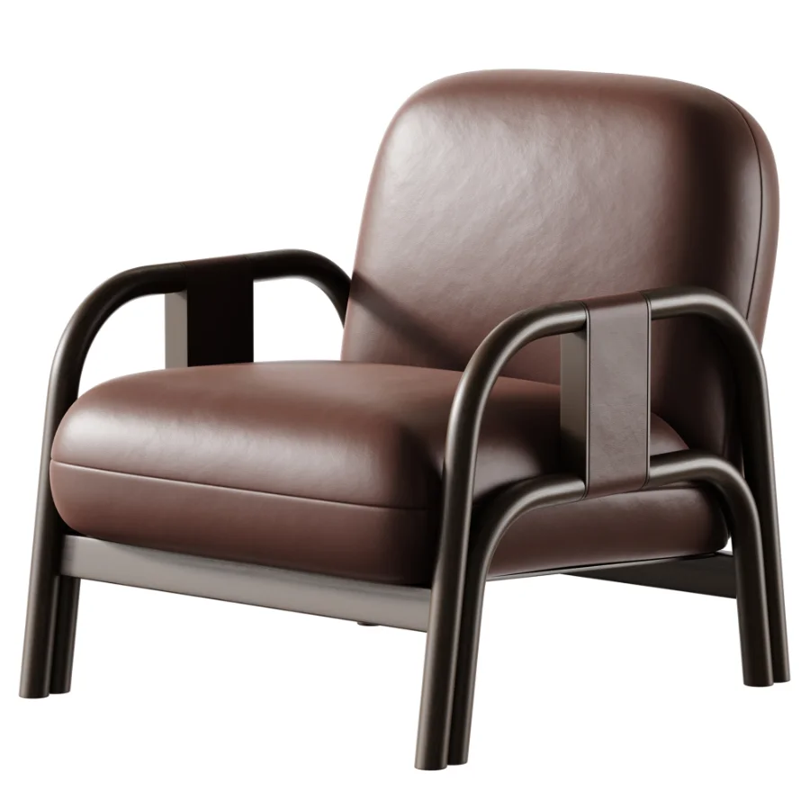 Vindy ash and velour lounge chair Image 6