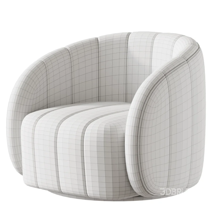 Upholstered Swivel Barrel Chair Image 5