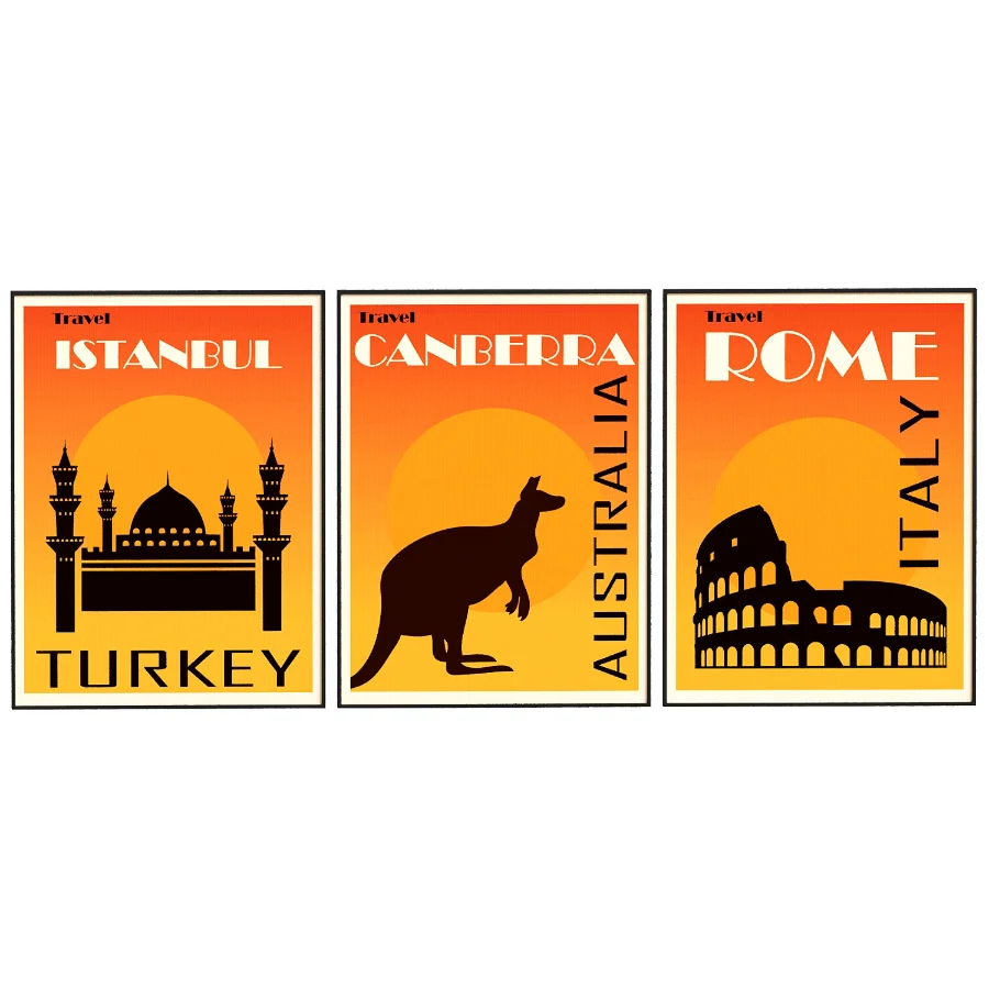 Istanbul Rome Canberra Frame set Image 1
