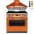 SMEG – Cooker with Induction Hob 90cm – Decorative wall hood 90cm - Thumbnail 1