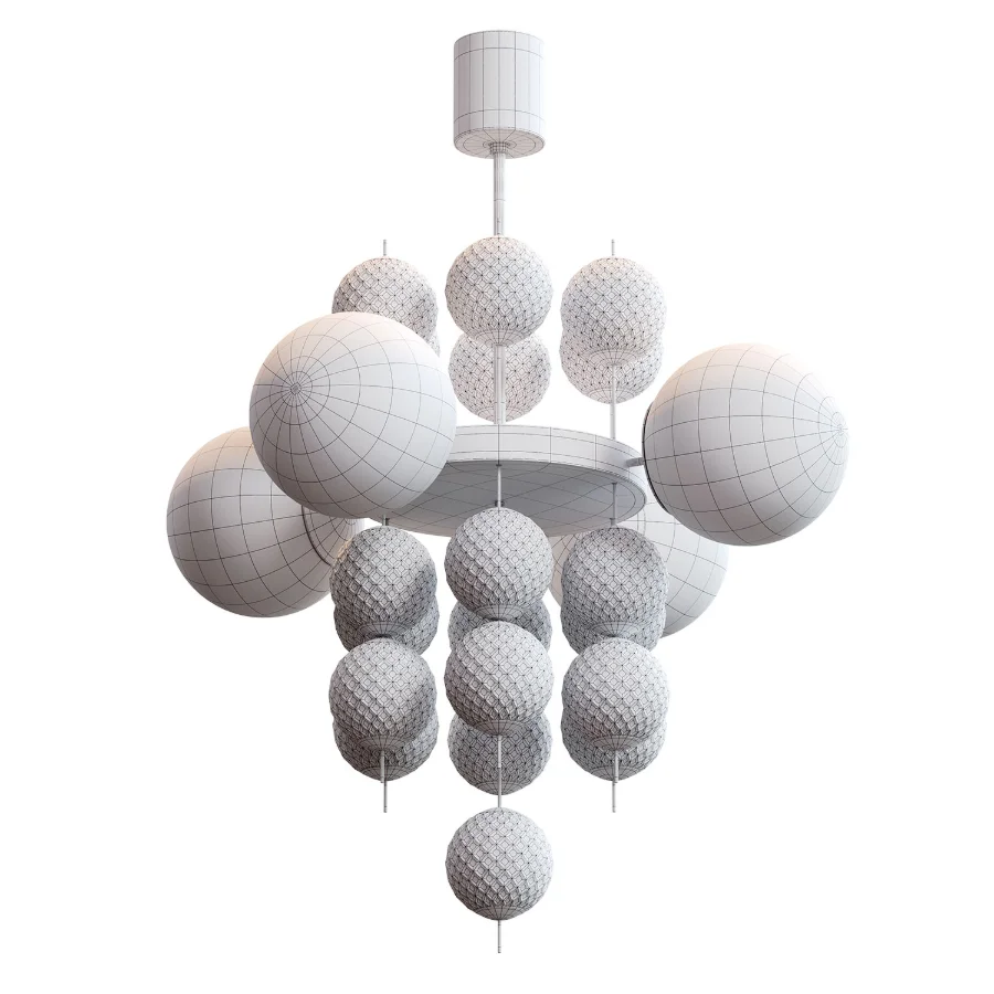 Modern_Tiered_Smoky_Glass_Bubble_Chandelier Image 3