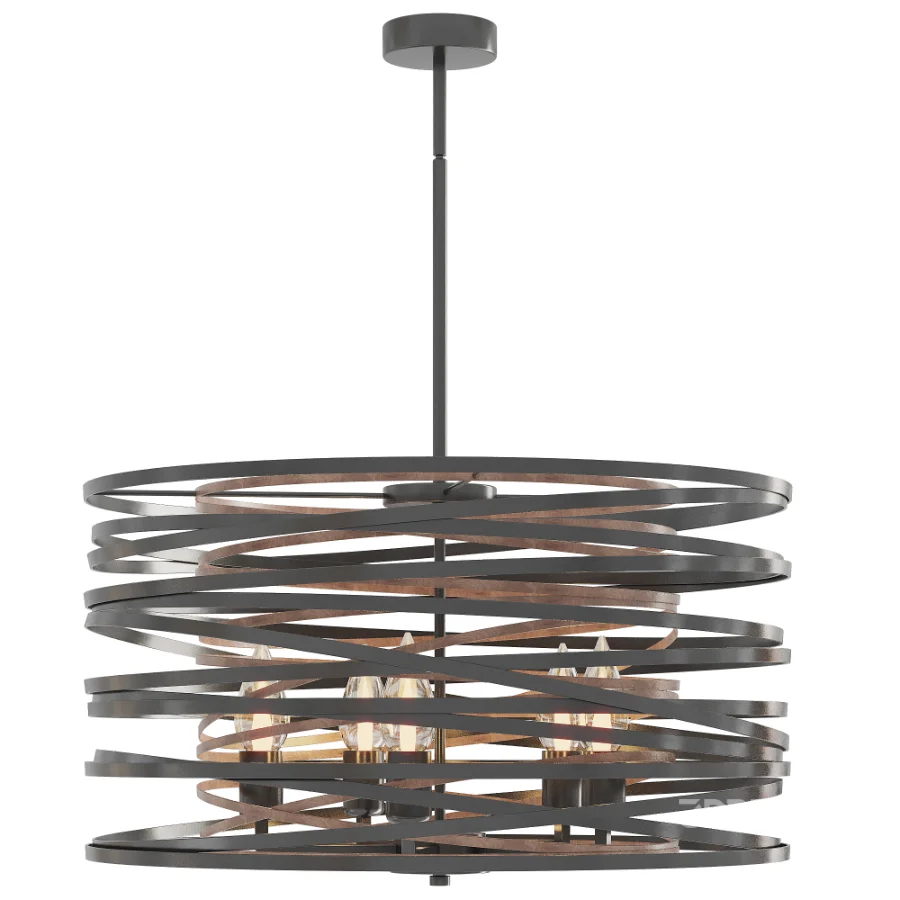 Walnut Metal Cage Design Light Image 1