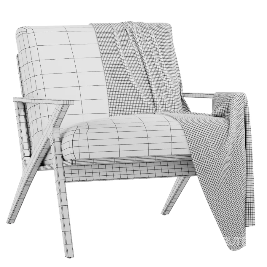 Cavett Wood Frame Armchair by Crate Barrel Image 7