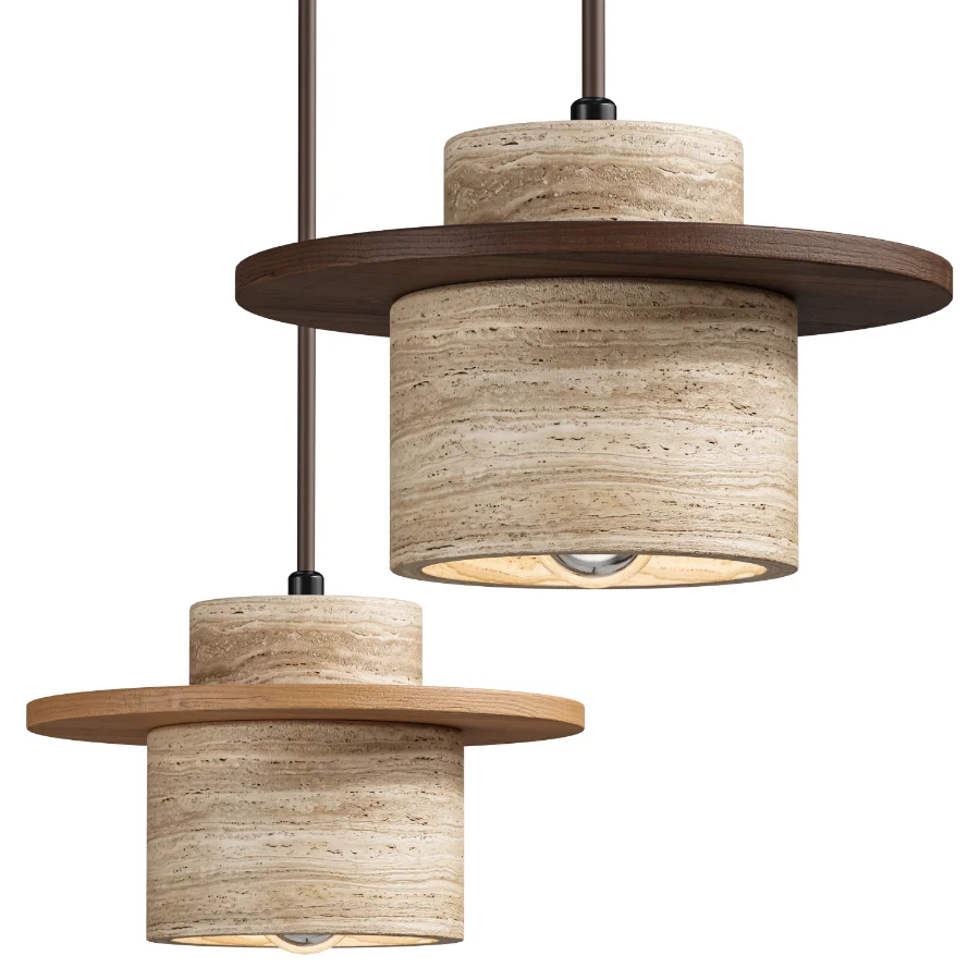 Kanso Natural Stone Japanese Wabi Sabi Pendant Lamp Image 1