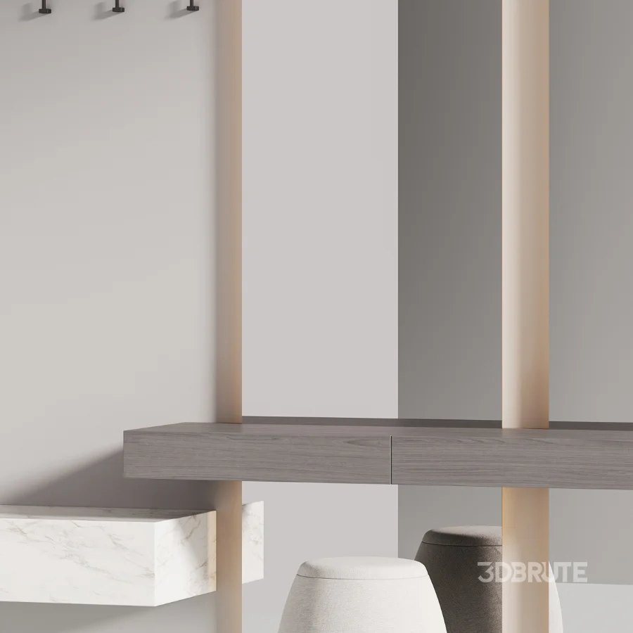 Modern Hallway Console Table with Mirror Image 3