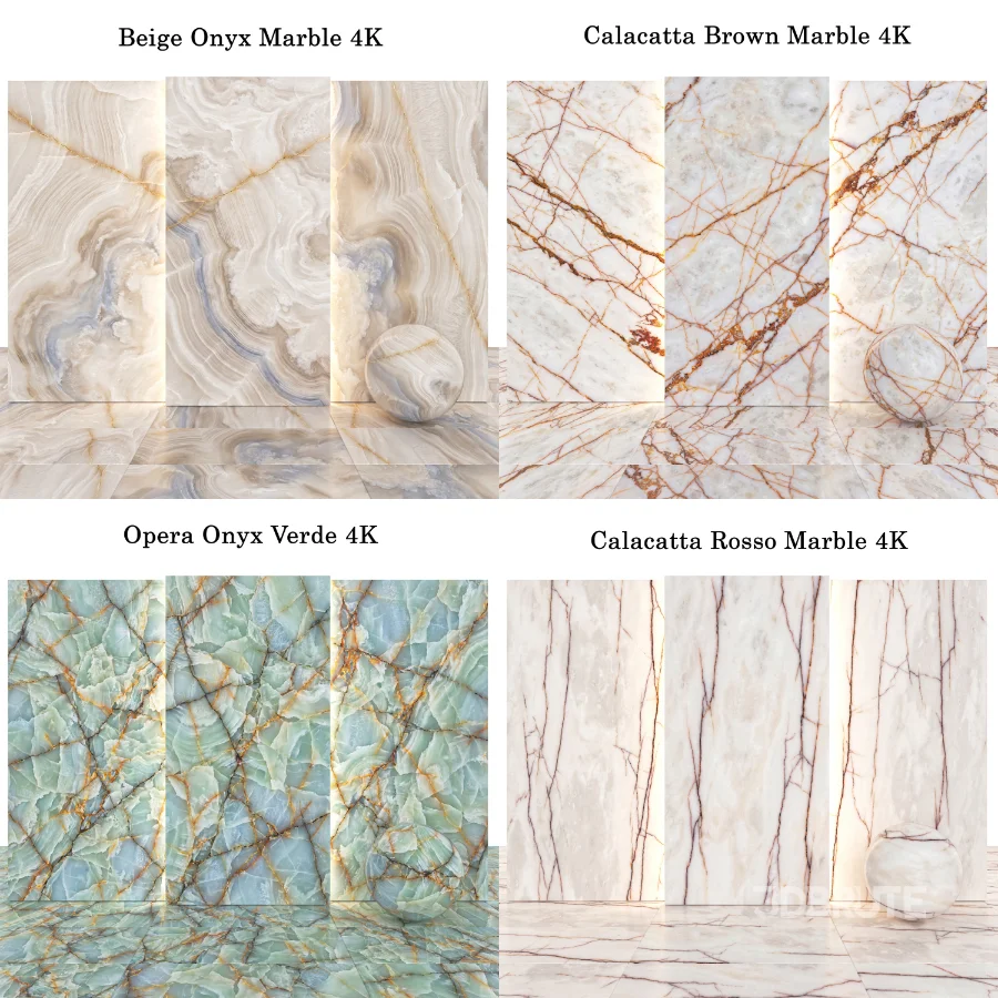 Stone 145 (Calacatta Rosso & Brown, opera & beige Onyx) Image 4
