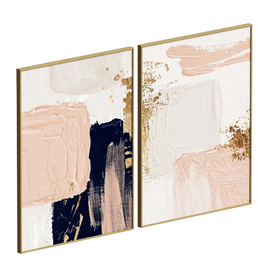 Brushstrokes and Rose Blocks Frame Image 1
