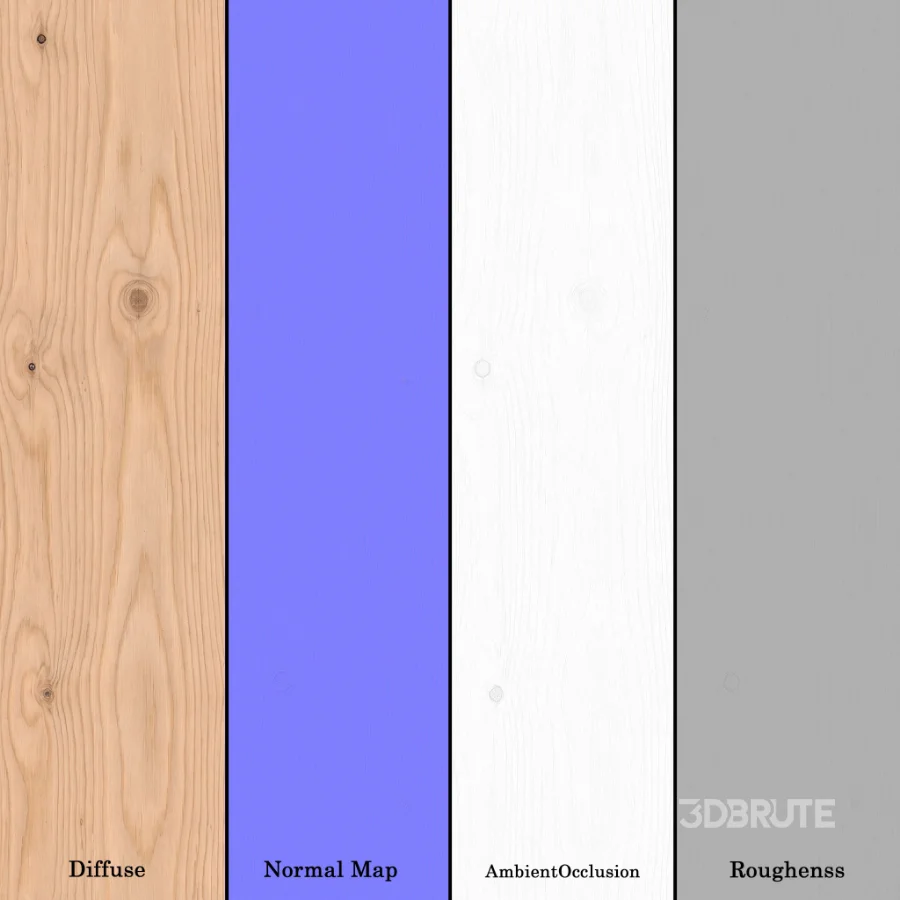 Pine PlyWood Texture Set 04 – Seamless 4K PBR Image 1