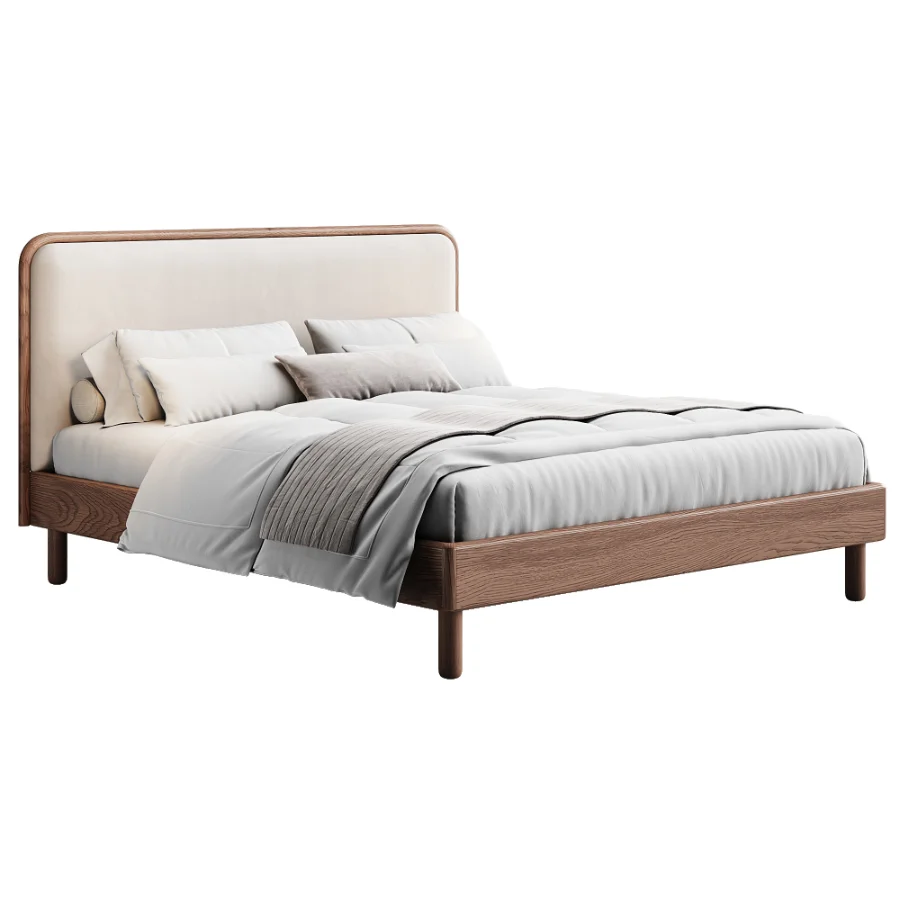 Miles Wood Upholstered Bed By Westelm Image 1