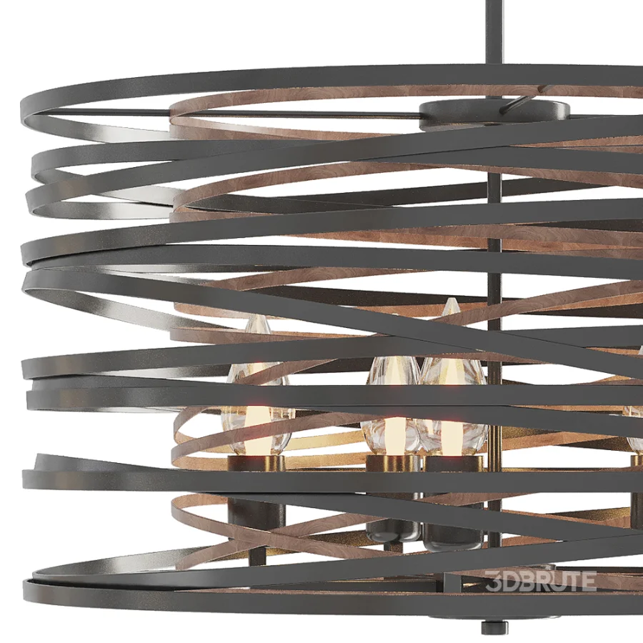 Walnut Metal Cage Design Light Image 3