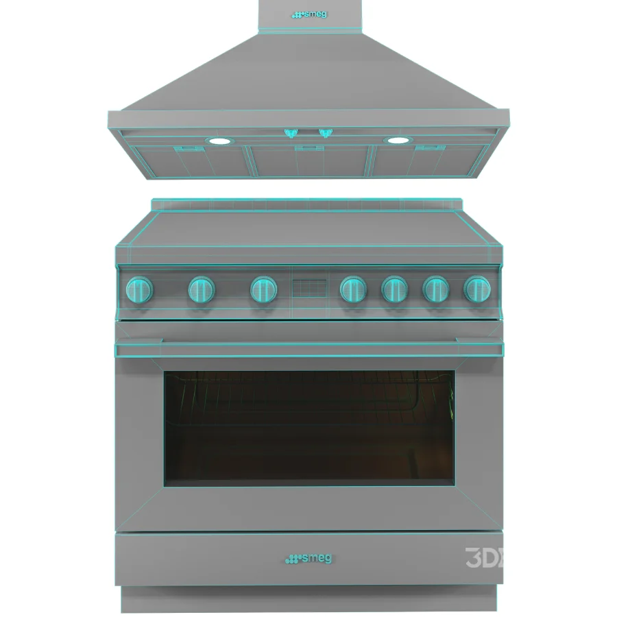 SMEG – Cooker with Induction Hob 90cm – Decorative wall hood 90cm Image 6